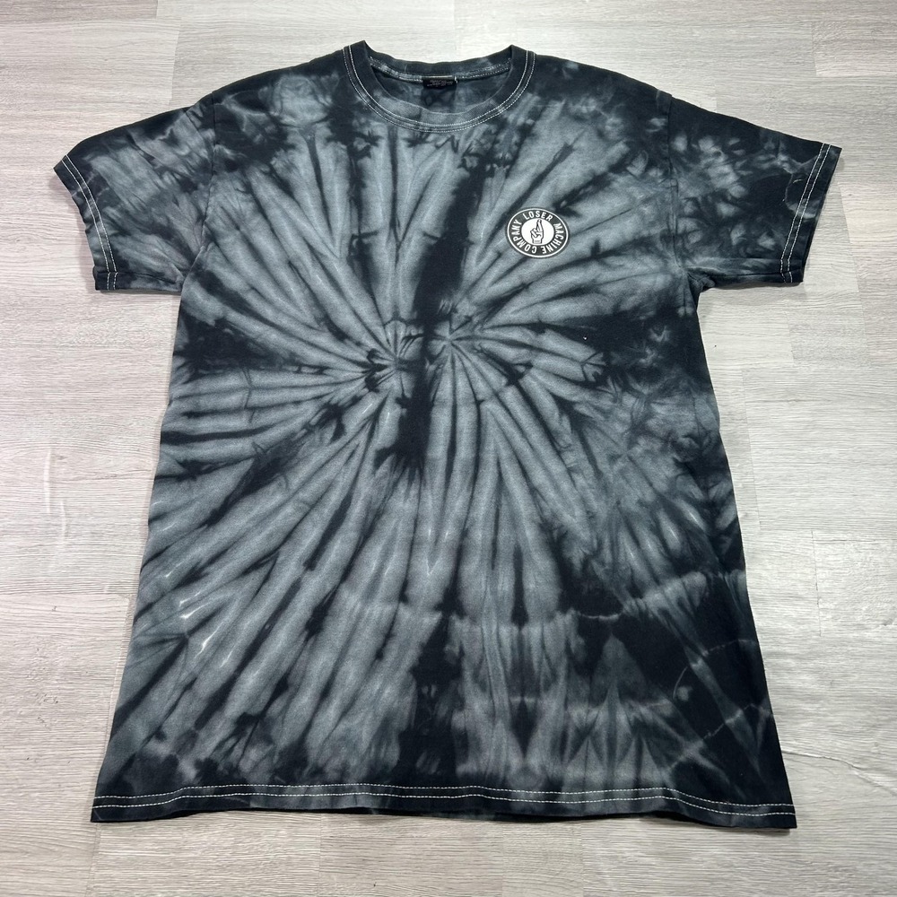 Loser Machine Company Shirt Mens Medium Black Tie Dye Fingers Logo Graphic Tee